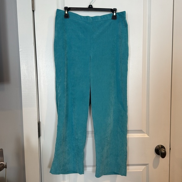 Alfred Dunner Teal and Navy 2 pair pull on corduroy Pants slacks trousers 16P - Picture 4 of 14